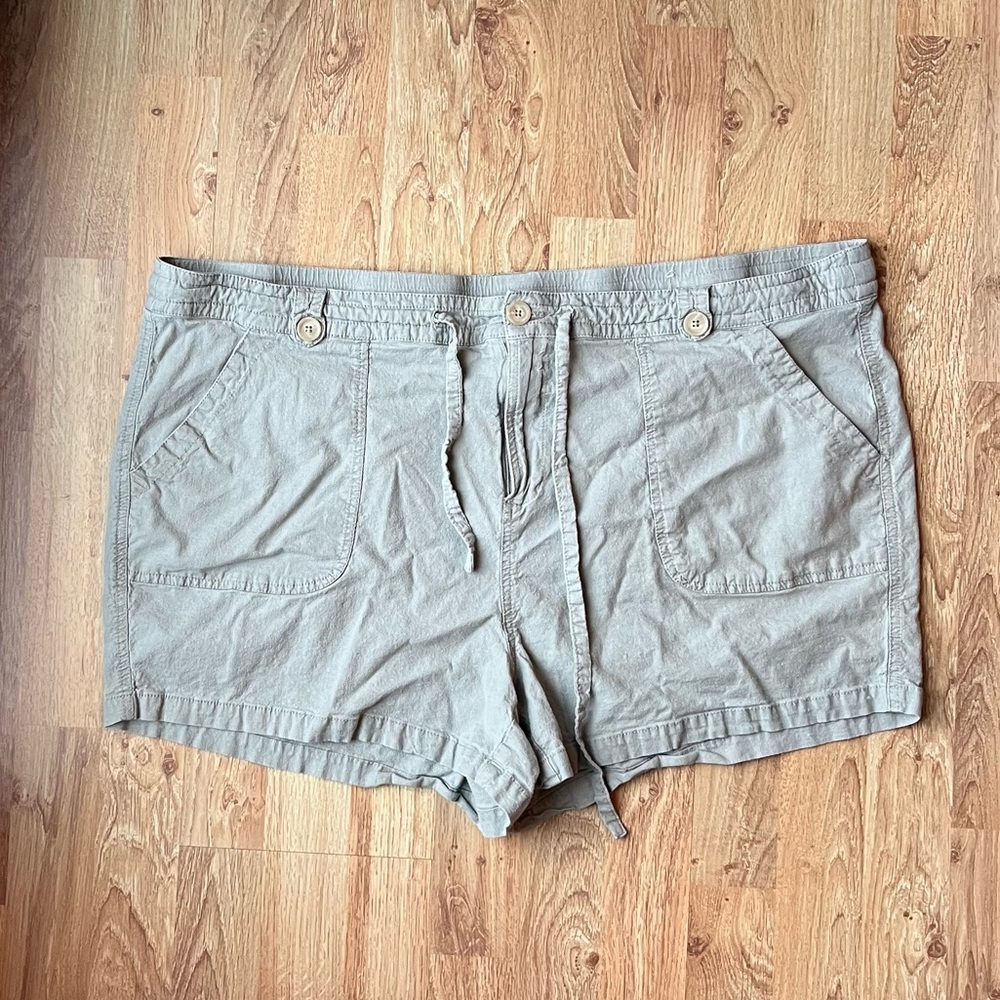 Torrid Green Linen Blend Drawstring Shorts Size 24